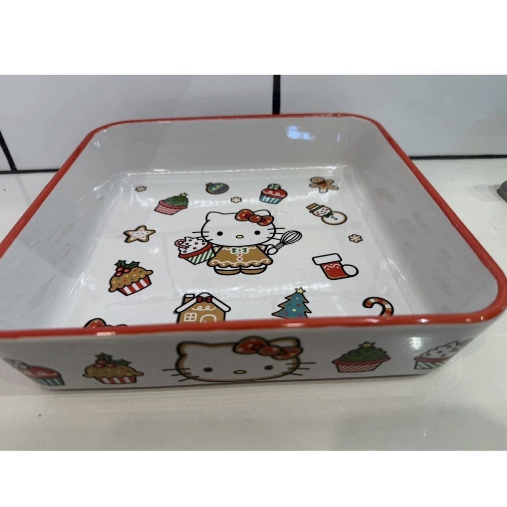 Hello Kitty Sanrio Christmas 9x9 Ceramic Baking Dish Cookies Cupcake New
